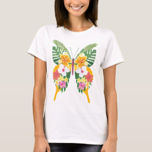 Tropischer Schmetterling mit Floral Wings Island V T-Shirt