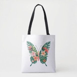 Tropischer Schmetterling mit Floral Wings Island V Tasche