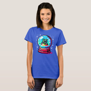 Tropischer Schneeglobe Einzigartiger Pixel Art Bea T-Shirt