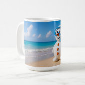 Tropischer Schneemann am Strand Kaffeetasse (Vorderseite Links)