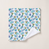 Tropischer Schwanz Hummingbirds Badhandtuch Set (Waschlappen)