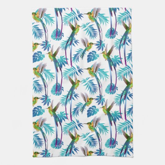 Tropischer Schwanz Hummingbirds Geschirrtuch (Vertikal)