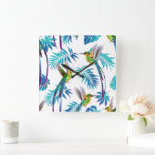 Tropischer Schwanz Hummingbirds Quadratische Wanduhr (Zuhause)