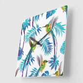 Tropischer Schwanz Hummingbirds Quadratische Wanduhr (Winkel)