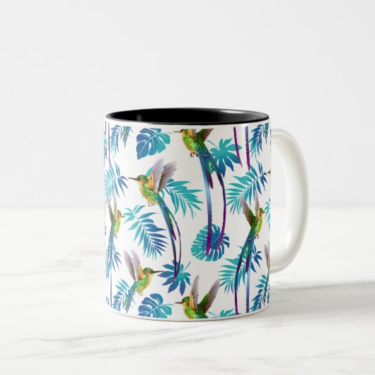 Tropischer Schwanz Hummingbirds Zweifarbige Tasse (VorderseiteRechts)