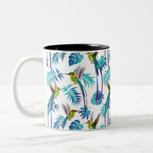 Tropischer Schwanz Hummingbirds Zweifarbige Tasse (Links)