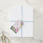 Tropischer Sommer 1. Flamingo Onederland Geburtsta Geschenkanhänger (Mit Garn)
