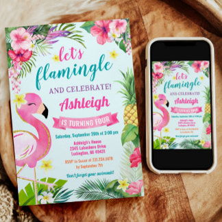 Tropischer Sommer 4. Geburtstag Einladung