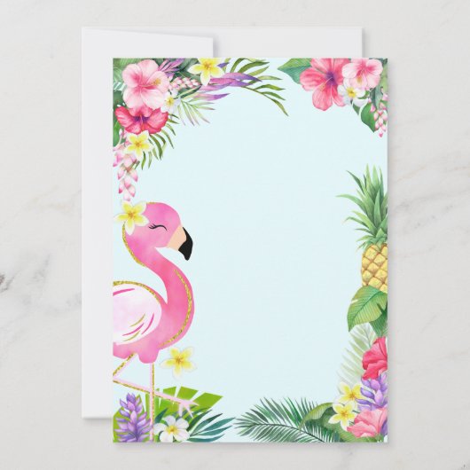 Tropischer Sommer 5. Geburtstag Einladung (Rückseite)