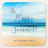 Tropischer Sommer am Meer Rechteckiger Pappuntersetzer (Vorderseite)