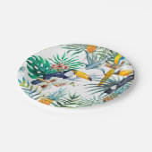 Tropischer Sommer Ananas Parrot Bird Wasserfarbe Pappteller (Schrägansicht)