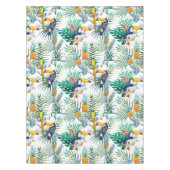Tropischer Sommer Ananas Parrot Bird Wasserfarbe Tischdecke (Vorderseite)