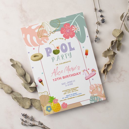 Tropischer Sommer Ananas Strand Geburtstag Einladung