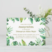 Tropischer Sommer | Aquarell-Blätter Annaprashan Einladung (Stehend Vorderseite)