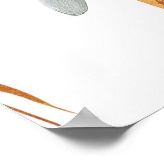 Tropischer Sommer Blumen Hochzeitsempfang Plakat (Ecke)