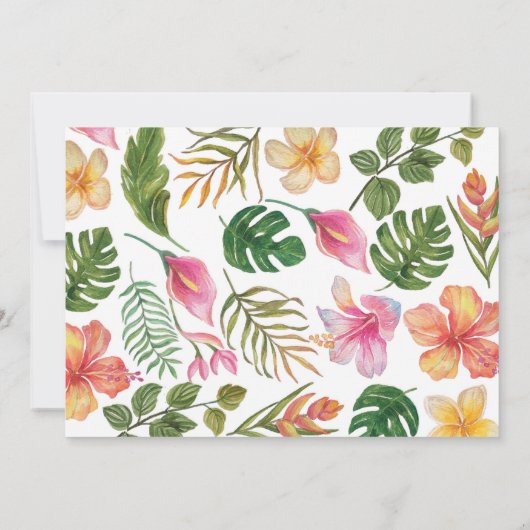 Tropischer Sommer Blumengeburtstag Einladung (Rückseite)