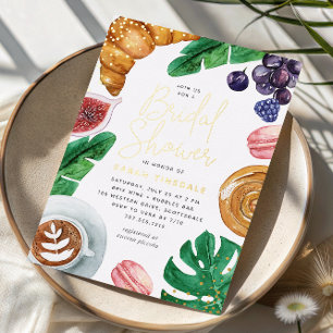 Tropischer Sommer-Braut-Shower-Brunch Gold Folieneinladung