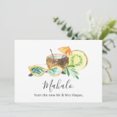 Tropischer Sommer Dankeskarte (Stehend Vorderseite)