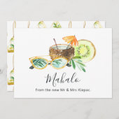 Tropischer Sommer Dankeskarte (Vorne/Hinten)