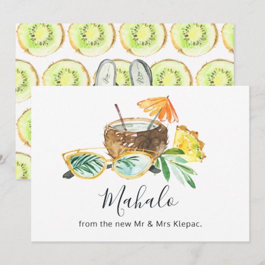 Tropischer Sommer Dankeskarte (Vorne/Hinten)