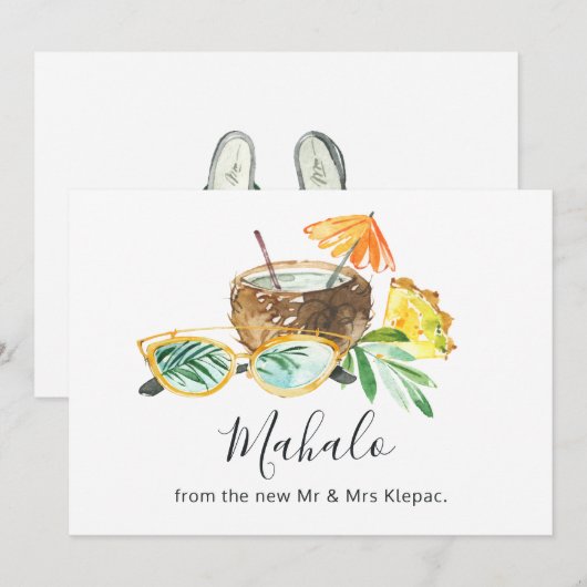 Tropischer Sommer Dankeskarte (Vorne/Hinten)