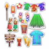 Tropischer Sommer des Hawaiischen luaus Aufkleber (Vorderseite)