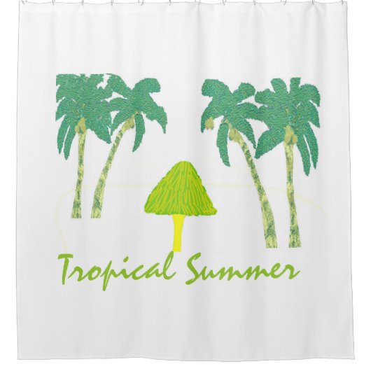 Tropischer Sommer Duschvorhang (Vorderseite)