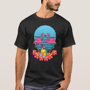 Tropischer Sommer Exotischer Vogel Tier Retro Blum T-Shirt