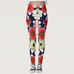 Tropischer Sommer   Farbenfrohe Blumenmuster Leggings