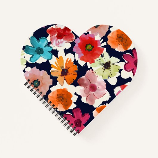 Tropischer Sommer | Farbenfrohe Blumenmuster Notizblock (Vorderseite)