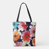 Tropischer Sommer | Farbenfrohe Blumenmuster Tasche (Rückseite)