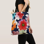 Tropischer Sommer | Farbenfrohe Blumenmuster Tasche (Von Nahem)