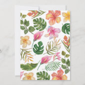 Tropischer Sommer Flora Erster Geburtstag Einladun Einladung (Rückseite)