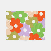 Tropischer Sommer Floral Botanisch kühl farbig Fleecedecke (Vorderseite (Horizontal))