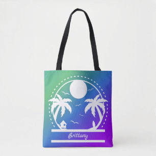 Tropischer Sommer (grün-blau-lila Verlauf) Tasche