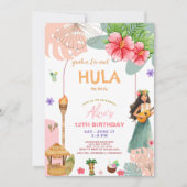 Tropischer Sommer-Hawaiianhula auf über dem Geburt Einladung (Vorderseite)