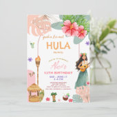 Tropischer Sommer-Hawaiianhula auf über dem Geburt Einladung (Stehend Vorderseite)