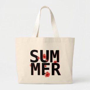 Tropischer Sommer Hibiskus Jumbo Stoffbeutel