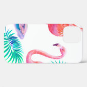 Tropischer Sommer mit Flamingos-Blätter und Exo Case-Mate iPhone Hülle (Rückseite (Horizontal))