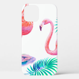 Tropischer Sommer mit Flamingos-Blätter und Exo Case-Mate iPhone Hülle