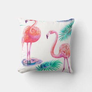 Tropischer Sommer mit Flamingos-Blätter und Exo Kissen