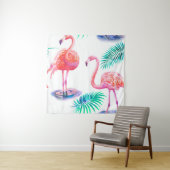 Tropischer Sommer mit Flamingos-Blätter und Exo Wandteppich (Beispiel)