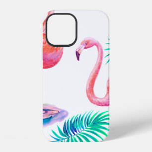 Tropischer Sommer mit Flamingos Palmwedeln und Exo iPhone 12 Hülle