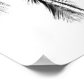 Tropischer Sommer mit schwarz-weißer Palme Poster (Ecke)