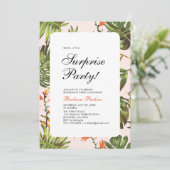 Tropischer Sommer | Modern Surprise Retirement Par Einladung (Stehend Vorderseite)