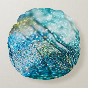 Tropischer Sommer Ozean Glitter Glam 2 Rundes Kissen