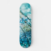 Tropischer Sommer Ozean Glitter Glam 2 Skateboard (Vorderseite)