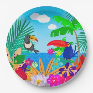 Tropischer Sommer Pappteller