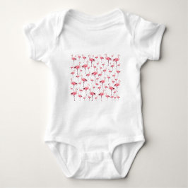 Tropischer Sommer Pink Flamingo Muster Baby Strampler