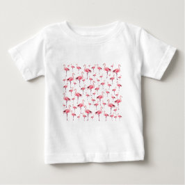Tropischer Sommer Pink Flamingo Muster Baby T-shirt